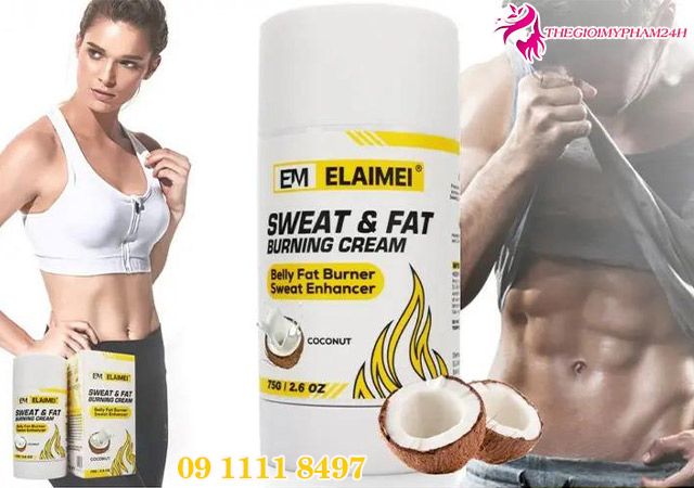 Kem đốt cháy mỡ bụng, dưỡng da, săn chắc da Elaimei Sweat & Fat Burning 1