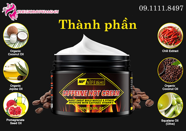 thành phần nifeshi caffeine hot cream