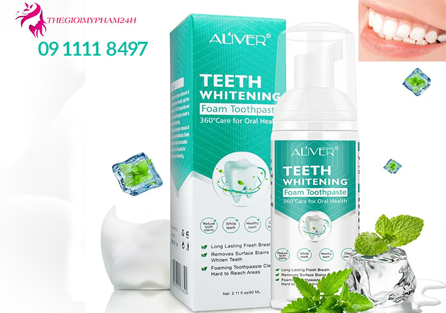 Kem đánh răng làm trắng răng Aliver hương trái cây Aliver Teeth Whitening Foaming dùng như thế nào