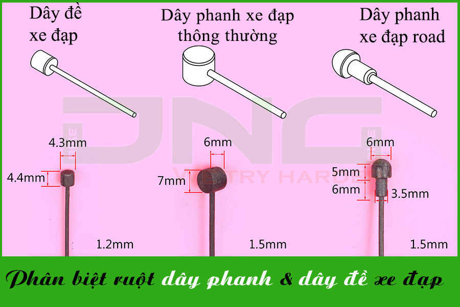 Cách phân biệt ruột dây phanh và ruột dây đề xe đạp