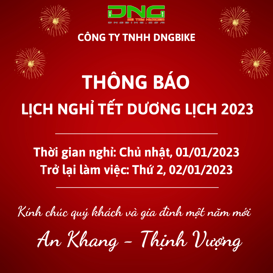 DNGBIKE thông báo nghỉ tết dương lịch 2023