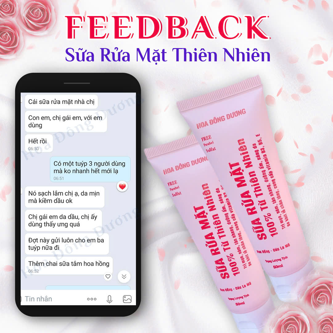 Sữa Rửa Mặt Hoa Hồng
