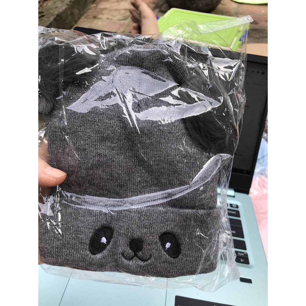 Mũ Len ♥️Freeship♥️ Set Khăn Mũ Len 2 Quả Bông Cho Bé
