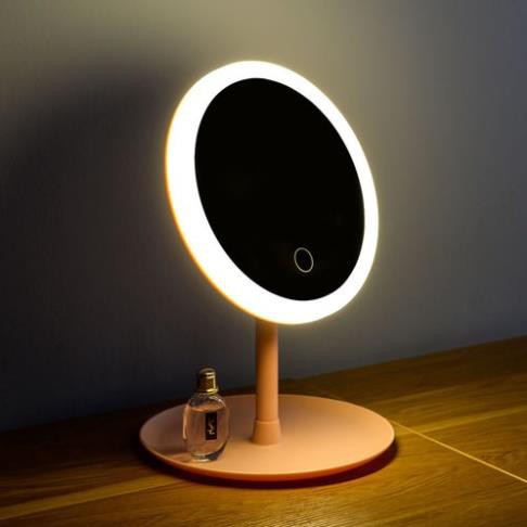 Gương Trang Điểm Tròn Để Bàn Có Đèn Led Cảm Ứng Cao Cấp Không Cần Pin - 3 Chế Độ Ánh Sáng Siêu Lung Linh