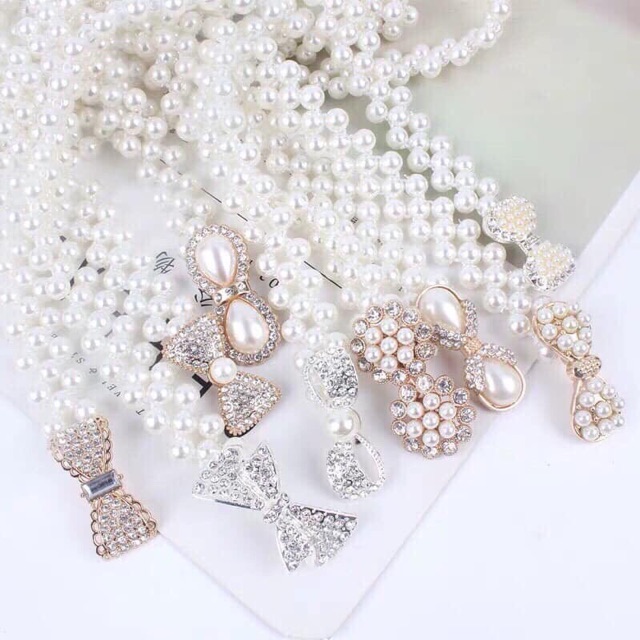 Dây Lưng Đính Hạt Ngọc Trai Nhân Tạo