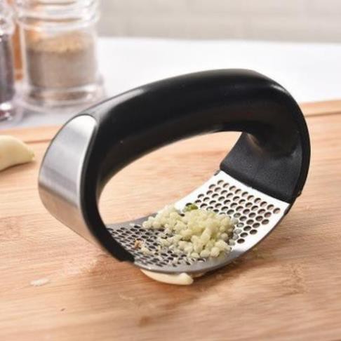 Dập Tỏi Nghiền Cán Đen Inox Cao Cấp Tiện Dụng, Dụng Cụ Dập Giã Hành Tỏi Inox Cầm Tay