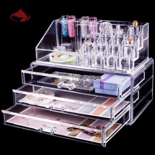 [Free Ship] Kệ Mỹ Phẩm Mica 4 Tầng Trong Suốt