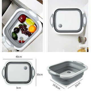 Chậu Đa Năng ❣️Free Ship ❣️ Bộ Thớt Kèm Chậu Gấp Gọn Đa Năng Mẫu Mới [Đồ Gia Dụng Thông Minh]