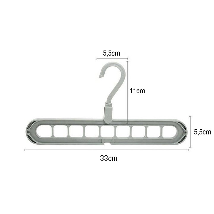 [Freeship] Móc Treo Quần Áo Đa Năng 9 Lỗ Tiết Kiệm Diện Tích