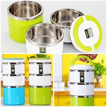 [Free Ship] Cặp Lồng 3 Tầng Lõi Inox Giữ Nhiệt (Omeo)