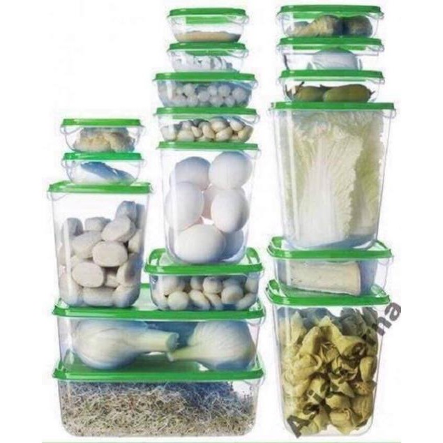 Bộ Hộp Thực Phẩm 17 Món - Set 17 Hộp Nhựa Cao Cấp Đựng Thực Phẩm Bảo Quản Tủ Lạnh