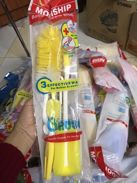 Đồ Dùng Cho Bé ♥️Freeship♥️ Cọ Bình Sữa Moonship 4 Chi Tiết