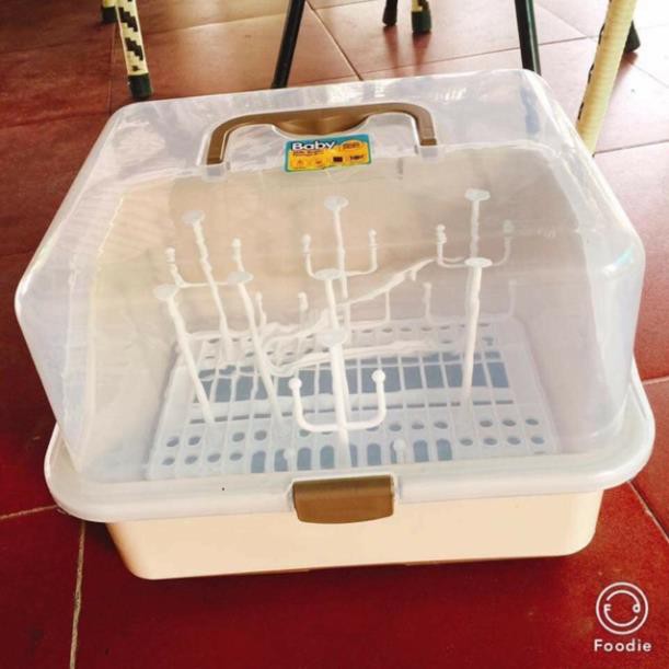[Free Ship] Khay Úp Bình Sữa Có Nắp Đậy Cho Bé
