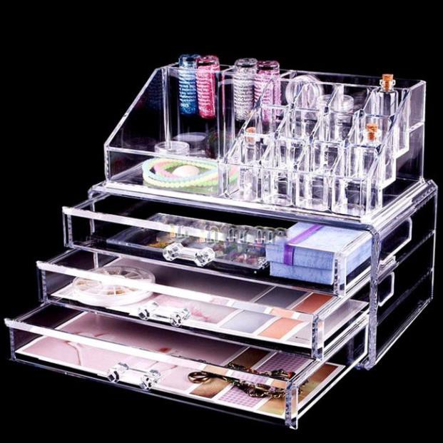[Free Ship] Khay Đựng Mỹ Phẩm Mika 4 Tầng