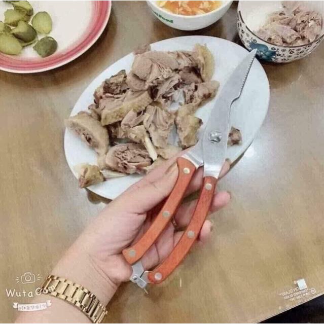 Kéo Cắt Gà Cán Gỗ Nhật Bản