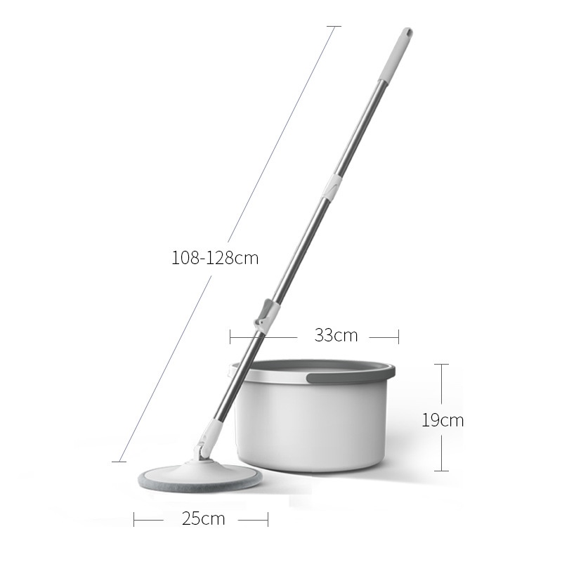 Chổi Lau Nhà Tách Nước Bẩn Thông Minh 360 Độ 2 Bông Lau, Bộ Cây Lau Nhà Tách Nước Bẩn Nước Thải