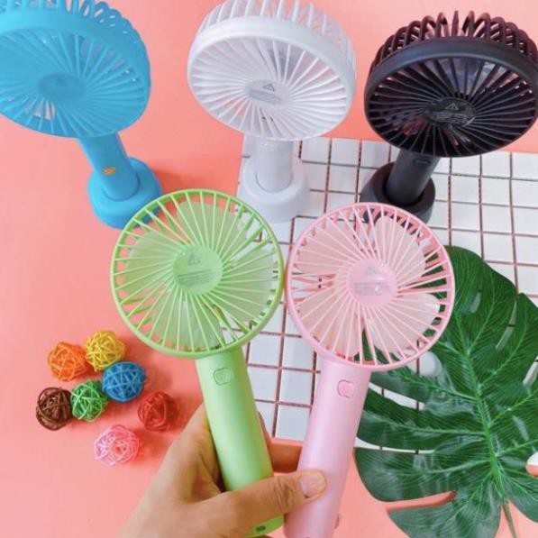 Quạt Mini Tíhh Điện Cầm Tay Có Đế Để Bàn 3 Tốc Độ Gió