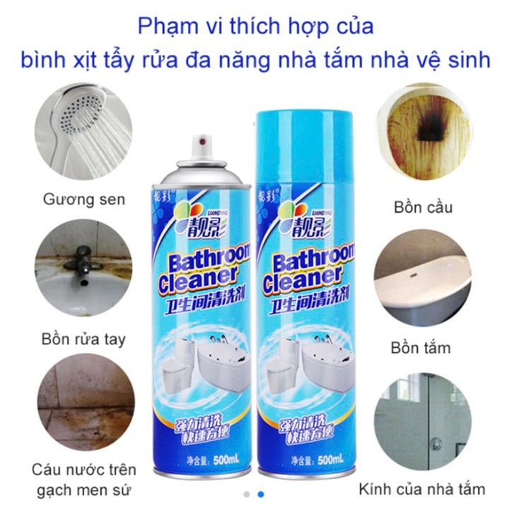 Lọ Xịt Tẩy Rửa Nhà Tắm Bathroom Cleaner , Tẩy Rửa Inox Sạch Không Ố