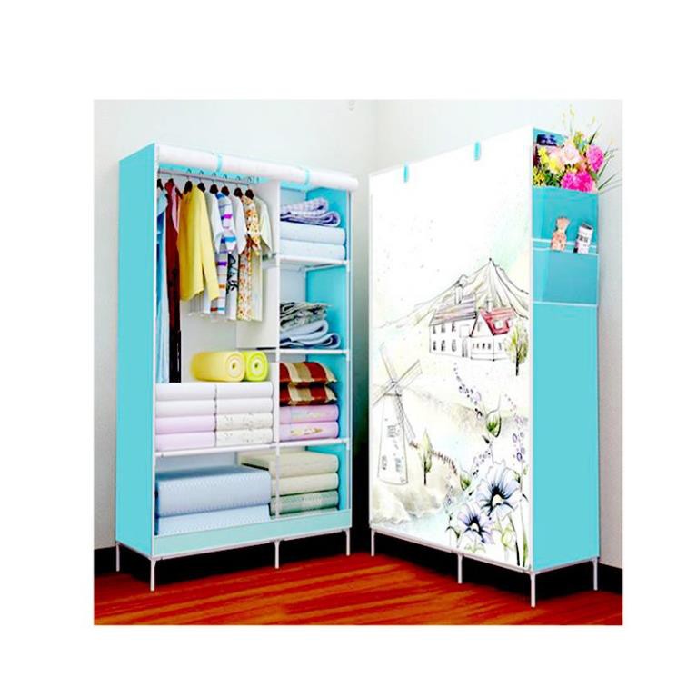 [Free Ship] Tủ Vải 2 Buồng In Hình 3D