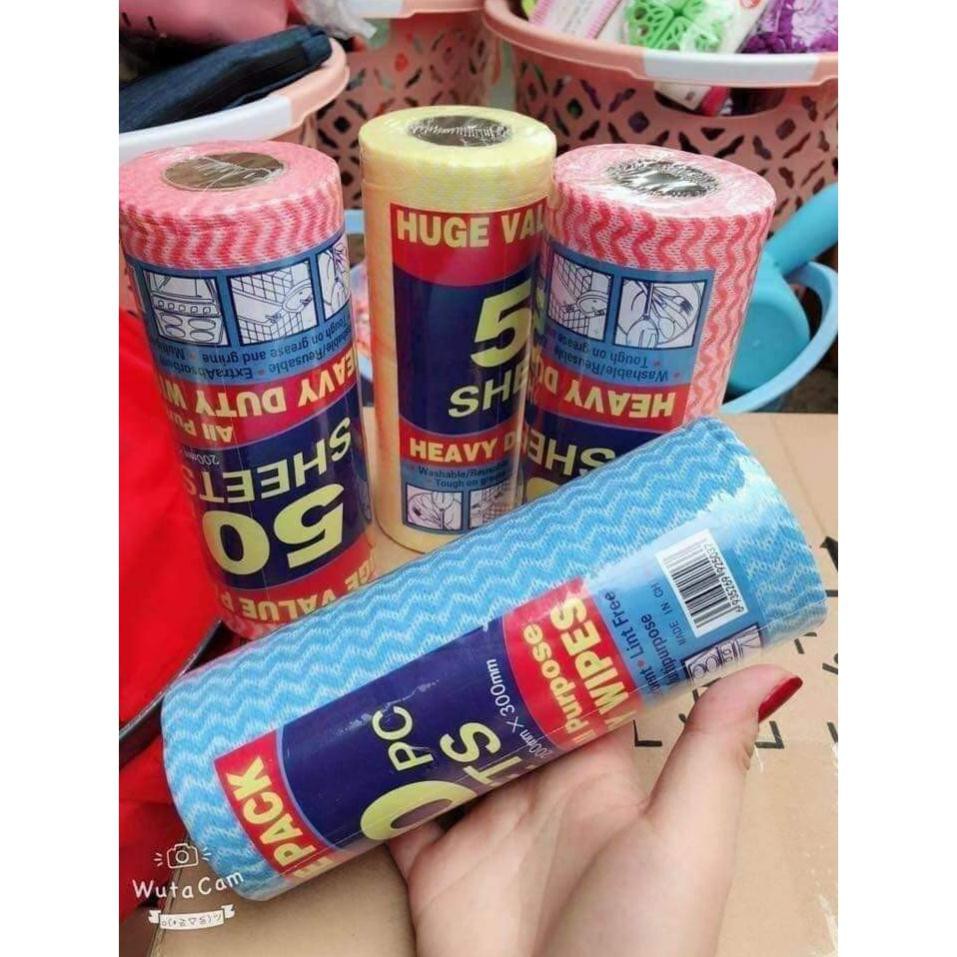 Cuộn Giấy Lau Đa Năng Siêu Thấm Hút 50 Tờ/Cuộn Tồn 0
