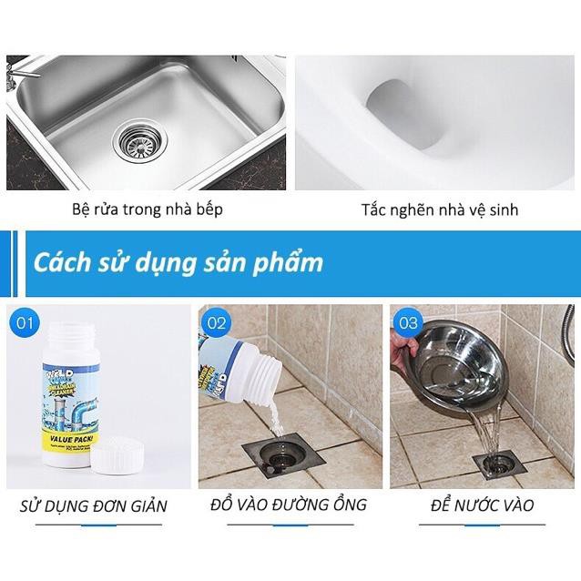 [Free Ship] Bột Thông Tắc Cống Dạng Lọ