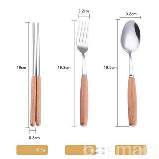 Bộ Thìa, Dĩa, Đũa Inox Cho Dân Văn Phòng Kèm Hộp