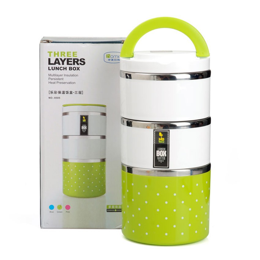 [Free Ship] Cặp Lồng 3 Tầng Lõi Inox Giữ Nhiệt (Omeo)