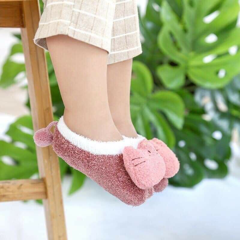 Giày Khâu Xù Tập Đi Chống Trượt Cho Bé Rừ 3-15 Tháng