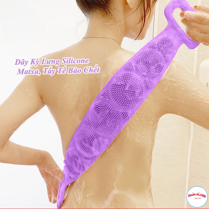Dây Đai Chà Lưng 2 Mặt Đa Năng Bằng Silicon Kỳ Cọ Massage Tẩy Da Chết Khi Tắm
