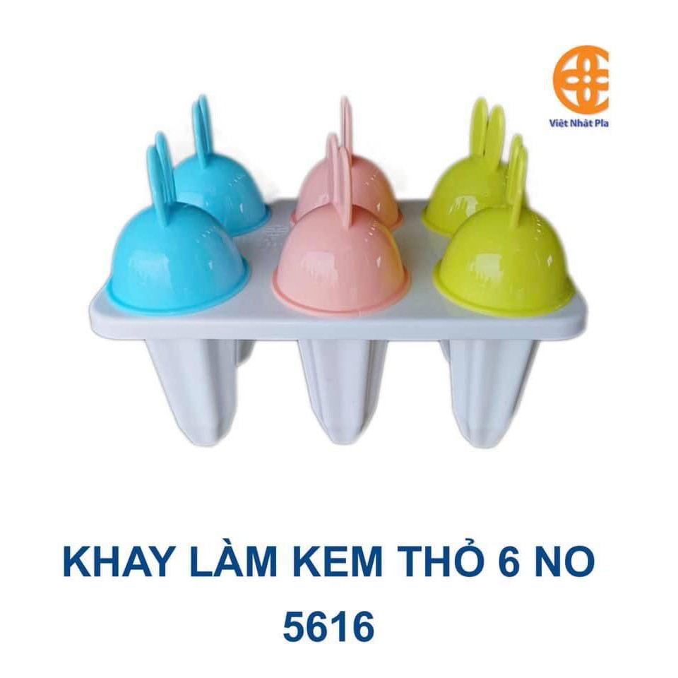 Khuôn Làm Kem 💚[Free Ship]💚 Khuôn Làm Kem 6 Ngăn Hình Thỏ MớI - Giao MàU NgẫU Nhiên