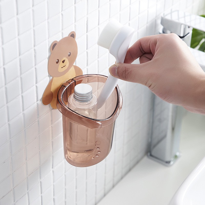 Cốc Gấu Đựng Bàn Chải Kem Đánh Răng Cốc Gấu Dán Tường Siêu Dính
