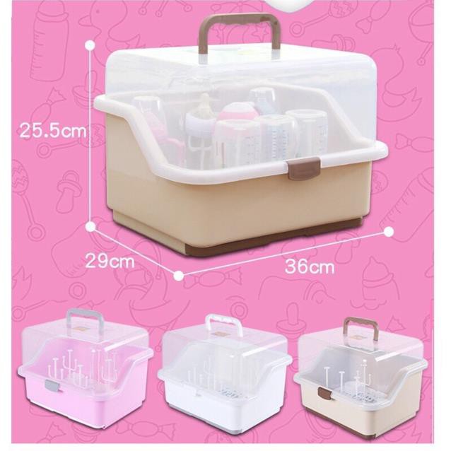 [Free Ship] Khay Úp Bình Sữa Có Nắp Đậy Cho Bé
