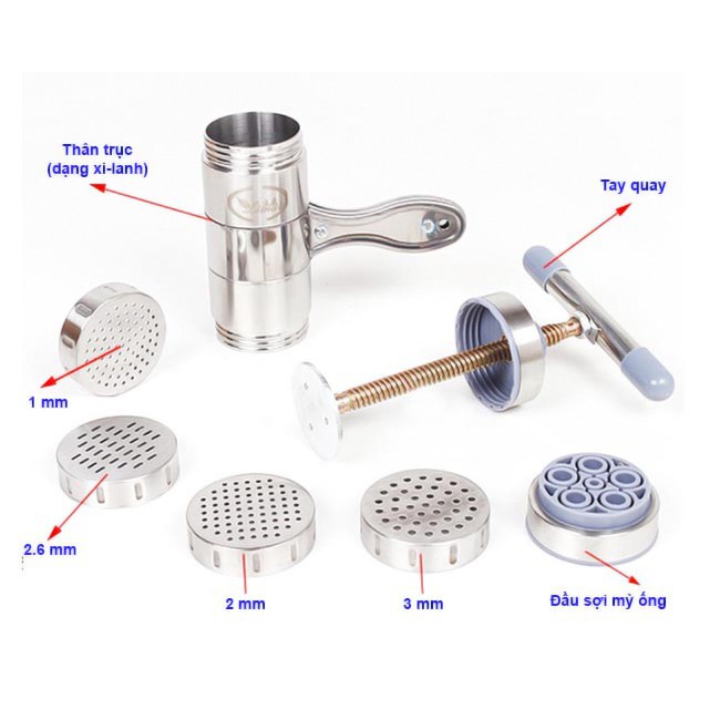 Dụng Cụ Bếp ♥️Freeship♥️ Khuôn Làm Bún Mỳ Inox 5 Đầu
