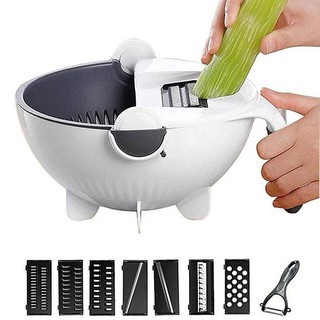 [Tiện Dụng] Dụng Cụ Nạo Rau Củ Quả Kèm Rổ Đa Năng 9 In 1