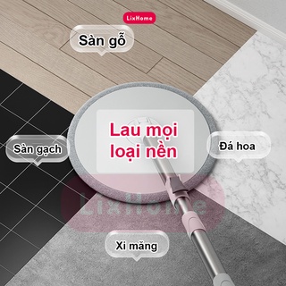 Chổi Lau Nhà Tách Nước Bẩn Thông Minh 360 Độ 2 Bông Lau, Bộ Cây Lau Nhà Tách Nước Bẩn Nước Thải