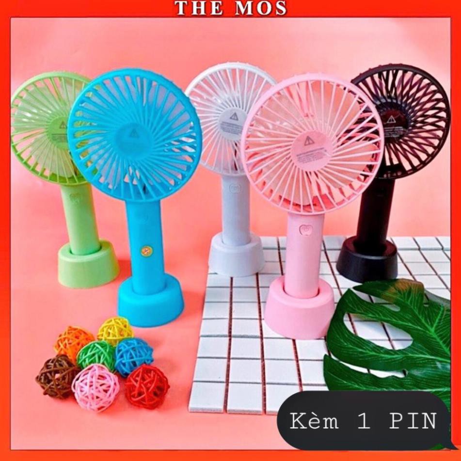 Quạt Mini Tíhh Điện Cầm Tay Có Đế Để Bàn 3 Tốc Độ Gió