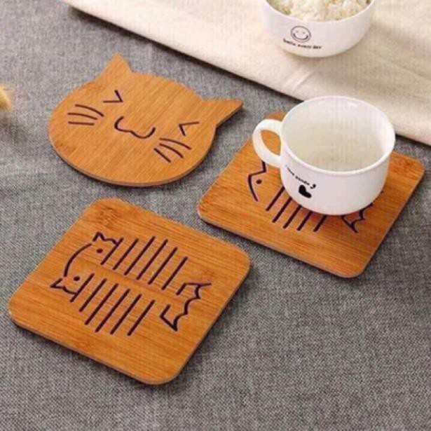 Tấm Lót Nồi Bằng Gỗ Tre Nhiều Hình Ngộ Nghĩnh