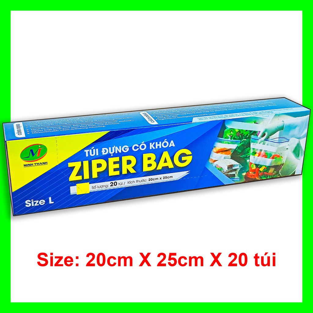 Túi Nhựa Có Khóa Zipper L 20Cm X 25Cm X 20 Túi