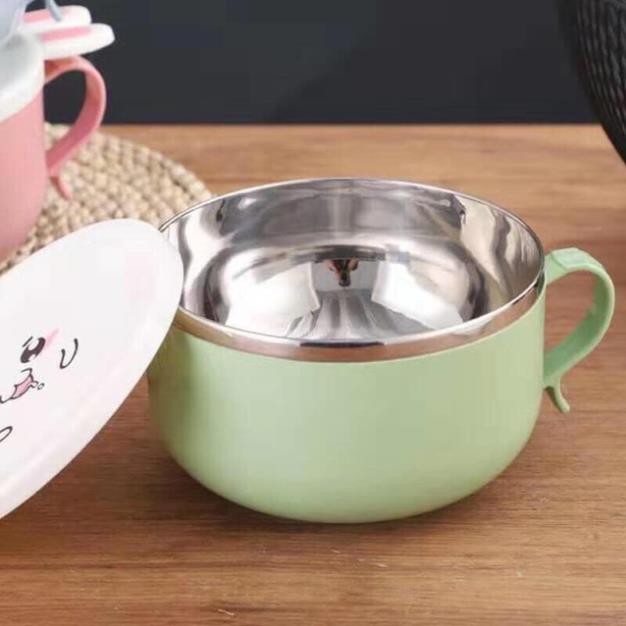 [Free Ship] Bát Úp Mỳ Tai Thỏ Ruột Inox Siêu Xinh