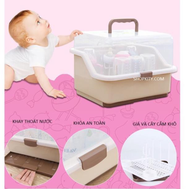 [Free Ship] Khay Úp Bình Sữa Có Nắp Đậy Cho Bé