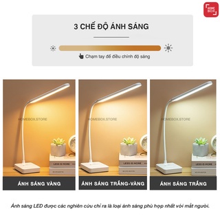 Đèn Học Để Bàn, Đèn Led Chống Cận, Có Tích Điện - 3 Chế Độ Ánh Sáng Thích Hợp Làm Việc, Đọc Sách - 9101