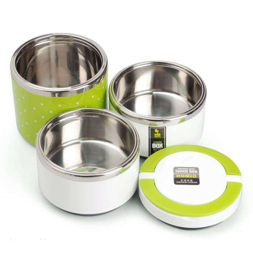 [Free Ship] Cặp Lồng 3 Tầng Lõi Inox Giữ Nhiệt (Omeo)