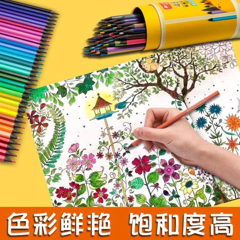 [Free Ship] Hộp Bút Chì Màu Cao Cấp Pensing 12/24/36/48 Màu Hộp Ống Bìa Cứng