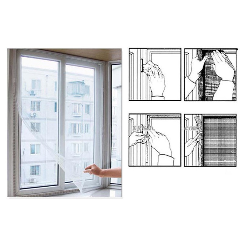 Lưới Chống Muỗi Côn Trùng [Free Ship] Dán Cửa Sổ Vô Hình Sợi Thủy Tinh Lỗ Siêu Nhỏ Ngăn Bụi 1.3M X 1.5M