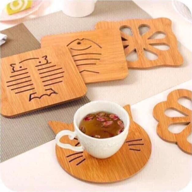 Tấm Lót Nồi Bằng Gỗ Tre Nhiều Hình Ngộ Nghĩnh