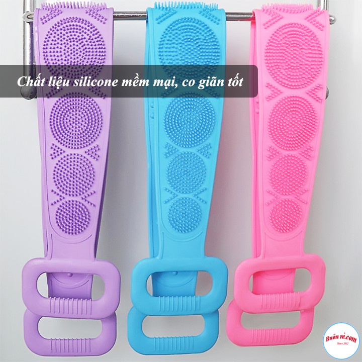 Dây Đai Chà Lưng 2 Mặt Đa Năng Bằng Silicon Kỳ Cọ Massage Tẩy Da Chết Khi Tắm