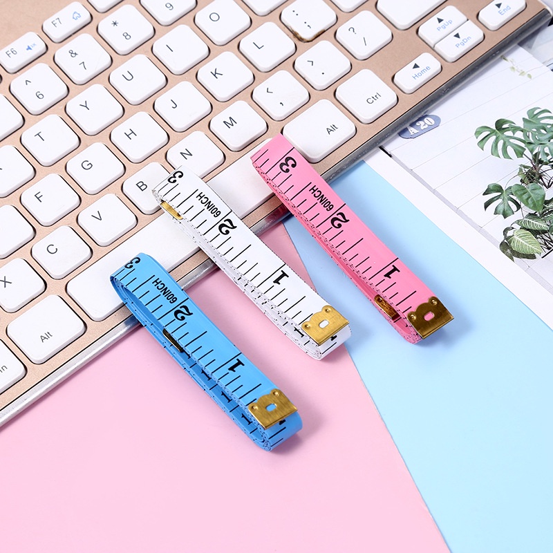Thước Dây Mềm Đầu Thép Đo Vòng Bụng Eo 3 Vòng Kiểm Tra Sức Khỏe 1.5 Mét - Thước Đo Quần Áo