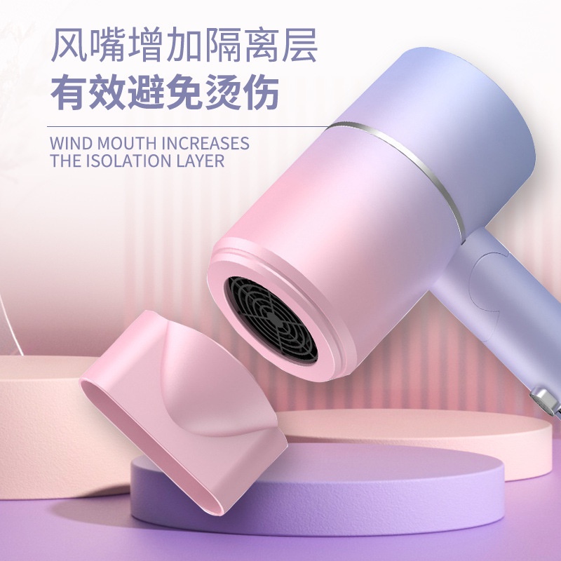 Máy sấy tóc ion 800w nhỏ gọn tạo kiểu tóc chuyên nghiệp có ánh sáng xanh dưỡng tóc mượt.
