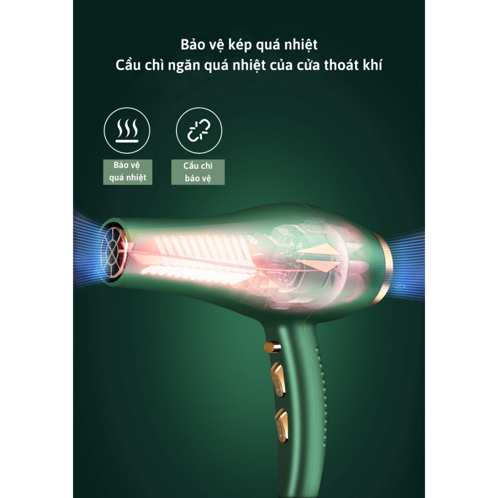 Máy sấy  tóc tạo kiểu chuẩn salon 2000w  công suất lớn sấy nóng lạnh 2 chiều hàng nội địa cao cấp.