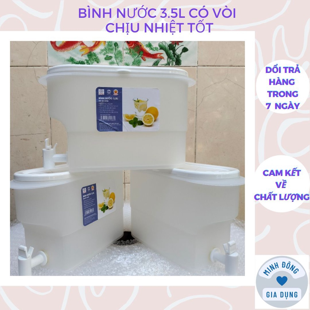 Bình Đựng Nước Có Vòi 3,5L Bình Đựng Nước Trà, Nước Trái Cây Để Trong Tủ Lạnh Tiện Lợi Đa Năng Ngăn Nắp